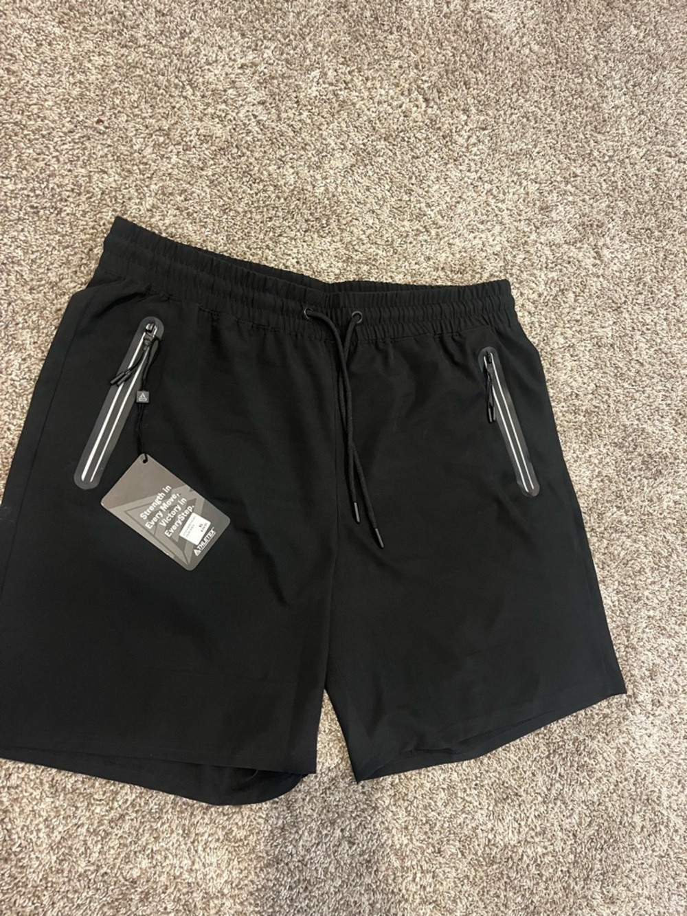 Men's Black Performance Drawstring Shorts